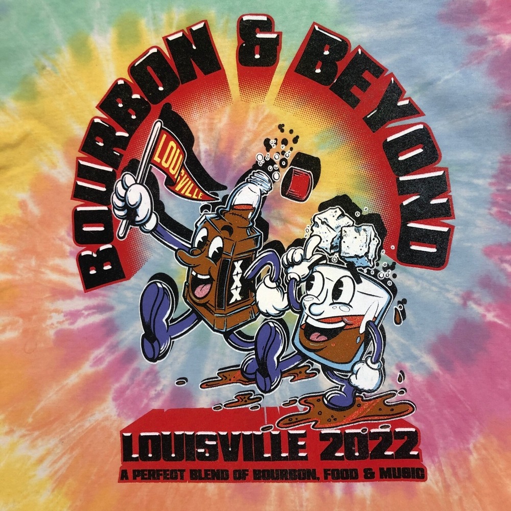 Shaka Wear Bourbon & Beyond Tie Dye Graphic Print Festival T-Shirt M‎
